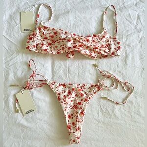Monday Swimwear Bordeaux Top and Hanalei Bikini Bottom - SUNRISE FLORAL